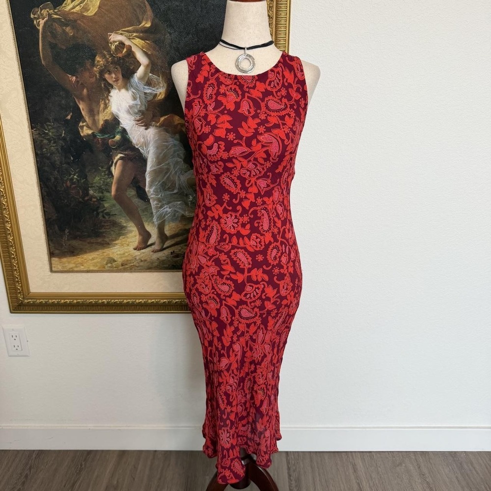 90's Paisley Whimsi Boho Midi Dress